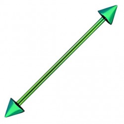 Piercing industriel 02 - Plaqué-titane vert-pomme pointes