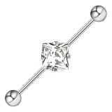 Piercing industriel 37 - Cristal losange transparent