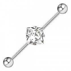 Piercing industriel 37 - Cristal losange transparent