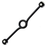Piercing industriel 57 - Cercle multistrass noirs