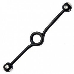 Piercing industriel 57 - Cercle multistrass noirs