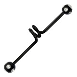 Piercing industriel 56 - Vrillé multistrass noirs