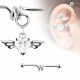 Piercing industriel 133 - Cœur pendant cristal transparent