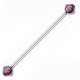 Piercing industriel 54 - Six cristaux roses