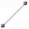 Piercing industriel 54 - Six cristaux roses
