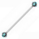 Piercing industriel 54 - Six cristaux bleu-clair