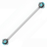 Piercing industriel 54 - Six cristaux bleu-clair