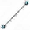 Piercing industriel 54 - Six cristaux bleu-clair
