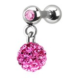 Cartilage hélix, tragus 18 - Férido pendant rose
