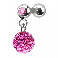 Cartilage hélix, tragus 18 - Férido pendant rose