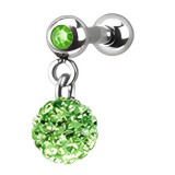 Cartilage hélix, tragus 18 - Férido pendant vert-pomme