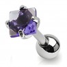 Cartilage hélix, tragus 20 - Cristal carré lilas