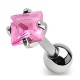 Cartilage hélix, tragus 20 - Cristal carré rose