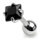 Cartilage hélix, tragus 20 - Cristal carré noir