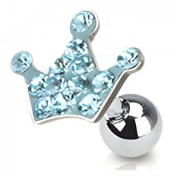 Cartilage hélix, tragus 25 - Férido couronne bleu-clair