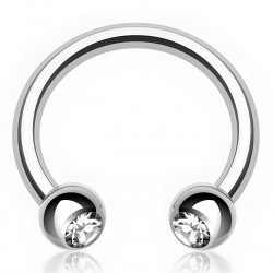 Piercing micro-circulaire 33 - Boule cristal transparent