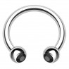 Piercing micro-circulaire 33 - Boule cristal noir