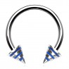 Piercing micro-circulaire 51 - Pointes striées en gris et bleu