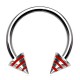 Piercing micro-circulaire 51 - Pointes striées en gris et rouge
