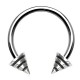 Piercing micro-circulaire 51 - Pointes striées en gris et noir