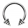 Piercing micro-circulaire 51 - Pointes striées en gris et noir