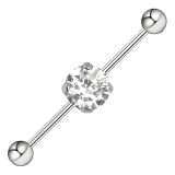 Piercing industriel 35 - Cristal central rond transparent