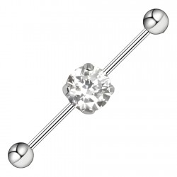 Piercing industriel 35 - Cristal central rond transparent