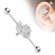 Piercing industriel 69 - Arbre gris avec cristaux transparents