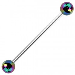 Piercing industriel 25 - Boules brillantes noires