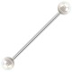 Piercing industriel 25 - Boules brillantes blanches