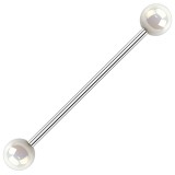 Piercing industriel 25 - Boules brillantes blanches