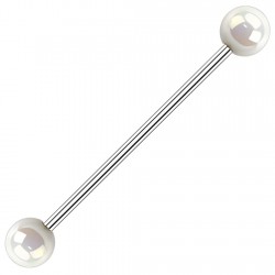 Piercing industriel 25 - Boules brillantes blanches