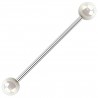 Piercing industriel 25 - Boules brillantes blanches