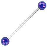 Piercing industriel 25 - Boules brillantes bleu-clair