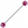 Piercing industriel 25 - Boules brillantes lilas