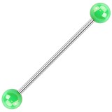 Piercing industriel 25 - Boules brillantes vert-pomme
