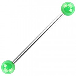Piercing industriel 25 - Boules brillantes vert-pomme