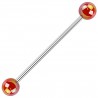 Piercing industriel 25 - Boules brillantes rouges