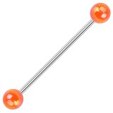 Piercing industriel 25 - Boules brillantes oranges