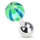 Cartilage hélix, tragus 57 - Beach-ball vert et bleu