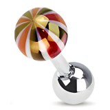 Cartilage hélix, tragus 57 - Beach-ball noir et rouge