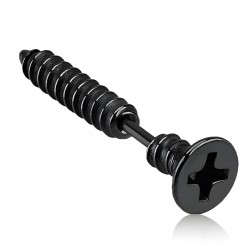 Cartilage hélix, tragus 179 - Plaqué-titane noir longue vis