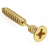 Cartilage hélix, tragus 179 - Plaqué-or jaune longue vis