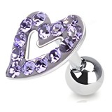 Cartilage hélix, tragus 22 - Férido cœur lilas