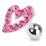 Cartilage hélix, tragus 22 - Férido cœur rose