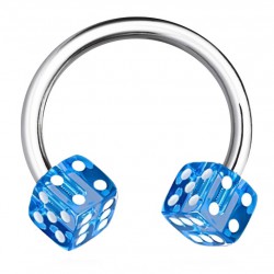 Piercing micro-circulaire 34 - Acrylique deux dés bleus