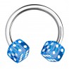 Piercing micro-circulaire 34 - Acrylique deux dés bleus