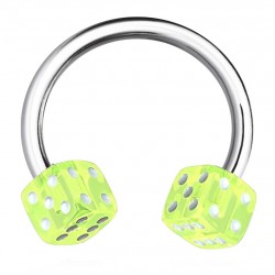 Piercing micro-circulaire 34 - Acrylique deux dés vert-pomme