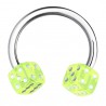 Piercing micro-circulaire 34 - Acrylique deux dés vert-pomme