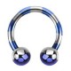 Piercing micro-circulaire 93 - Plaqué titane gris et bleu